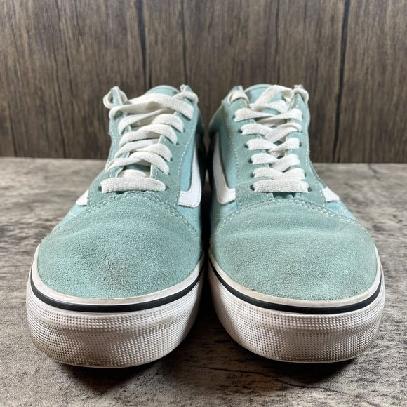 Vans Off The Wall Sneaker Women Size 7 Suede Canvas Low Teal Light Aqua Blue - Picture 4 of 7